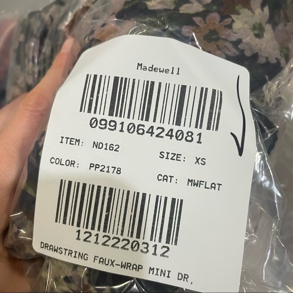 Madewell drawstring faux wrap mini dress daisy reverie - Picture 6 of 6